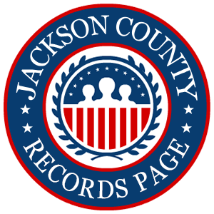 A round, red, white, and blue logo with the words 'Jackson County Records Page' in relation to the state of Florida.